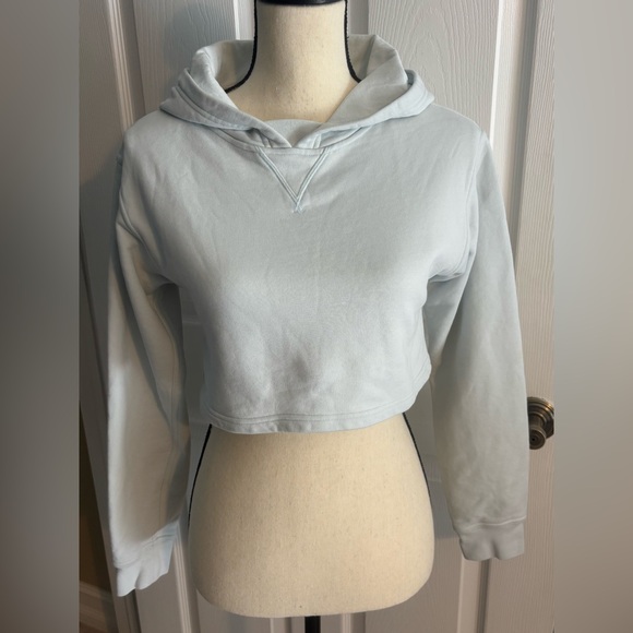 Casual Light Blue Lululemon Cropped Hoodie for Women Oversized S-M est - Picture 1 of 15